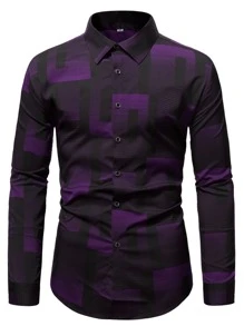 Manfinity Homme 男士滿版圖案襯衫 - 彩色 - 查看 4