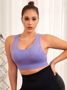 Yoga Basic Sujetador deportivo unicolor de espalda nadadora