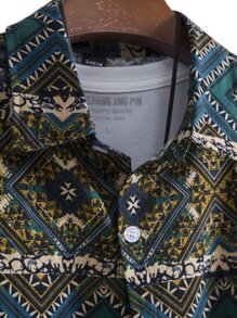 Manfinity RSRT Áo sơ mi Nam Nút phía trước Bộ lạc Boho - Nhiều màu - Xem 5