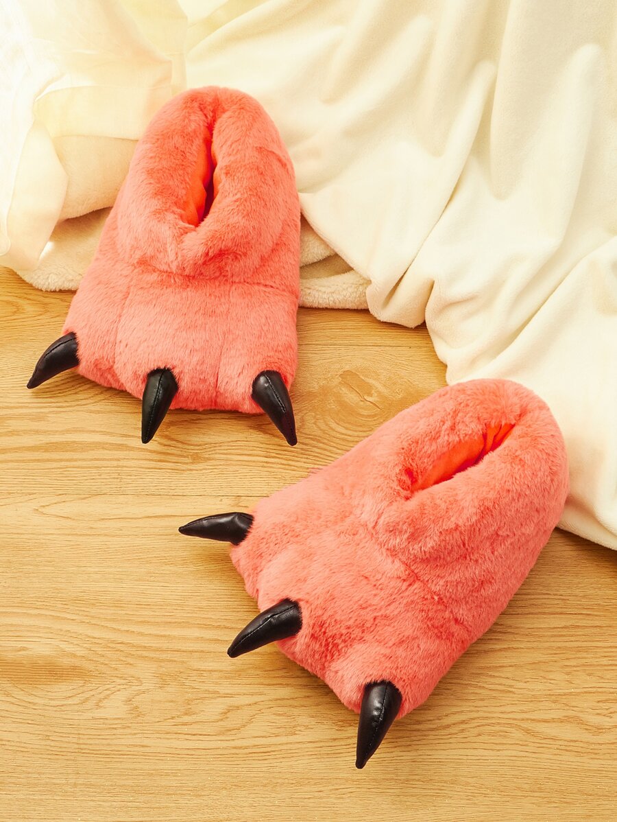 Dinosaur Claw Design Novelty Slippers - Orange - View 1
