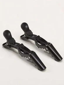 5 件纯色发夹休闲、健身爪夹发夹发夹 - 黑色 - 查看 3