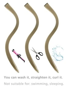 Clip In Long Straight Synthetic Hair Extension - Maroon - View 4