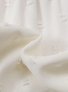 Toddler Girls Swiss Dot Frill Trim Ruffle Hem Dress - White - View 3