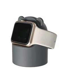 Đế sạc thiết kế hình chú gấu dễ thương sáng tạo Tương thích với Apple Watch (Không bao gồm đồng hồ và bộ sạc) - Xám - Xem 1