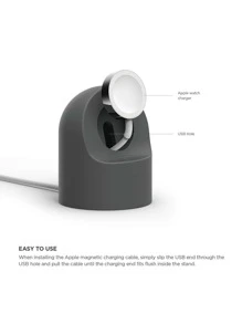 Đế sạc thiết kế hình chú gấu dễ thương sáng tạo Tương thích với Apple Watch (Không bao gồm đồng hồ và bộ sạc) - Xám - Xem 4