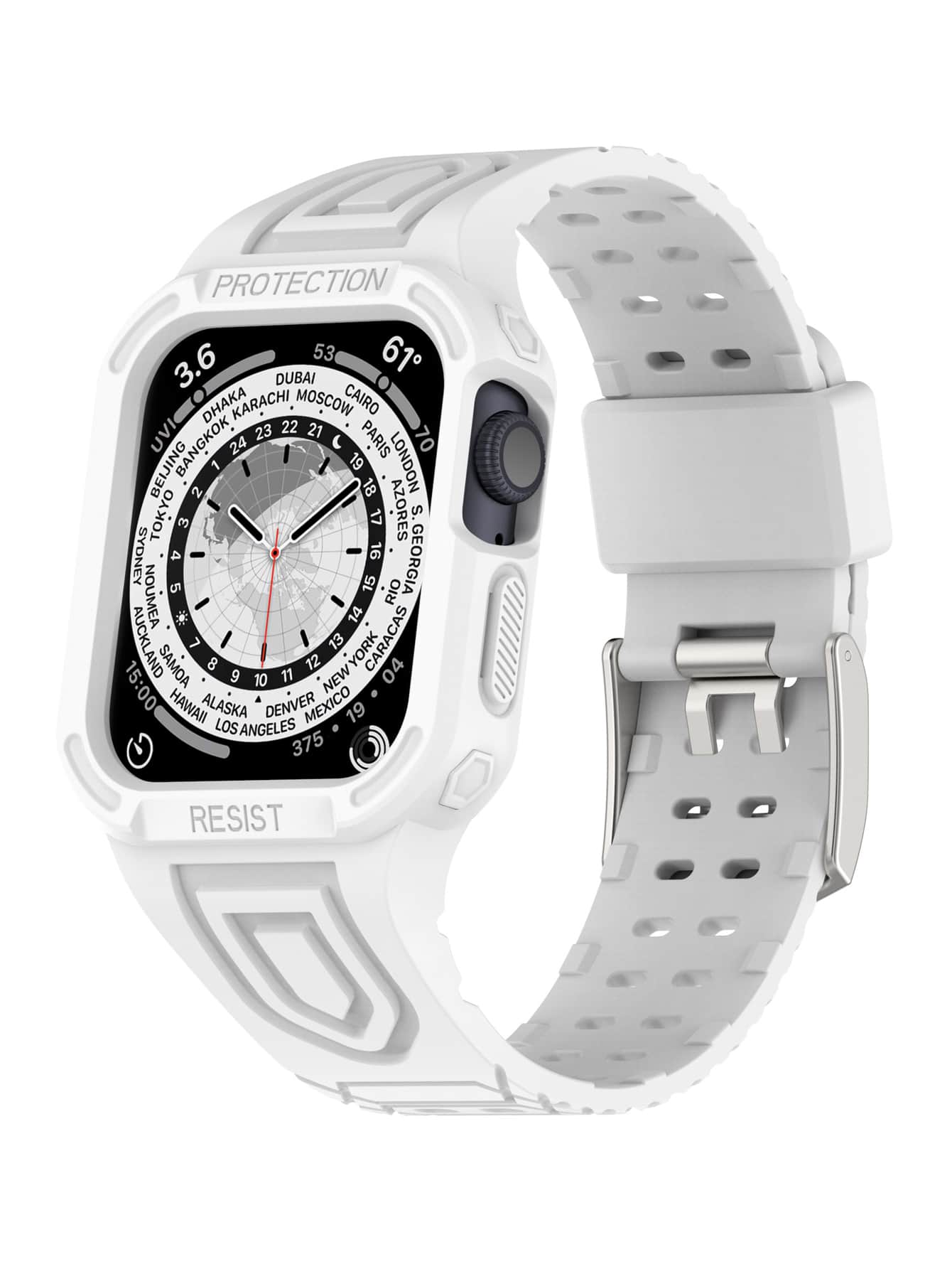 Vỏ & dây đeo đồng hồ silicon 2 trong 1 Tương thích với Apple Watch - trắng - Xem 1