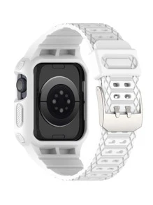 Vỏ & dây đeo đồng hồ silicon 2 trong 1 Tương thích với Apple Watch - trắng - Xem 2