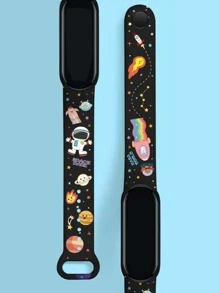 Astronaut & Rocket Pattern Silicone Watchband Compatible With Xiaomi - Multicolor - View 2