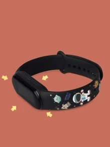 Astronaut & Rocket Pattern Silicone Watchband Compatible With Xiaomi - Multicolor - View 3