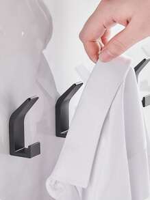 1入組壁掛式浴室掛鉤金屬粘合袋和日常用品壁掛鉤適用於臥室客廳 - 黑色 - 查看 2