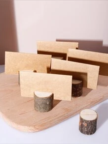 10pcs Wooden Place Card Holder & 10pcs Card - Multicolor - View 1