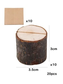 10pcs Wooden Place Card Holder & 10pcs Card - Multicolor - View 3