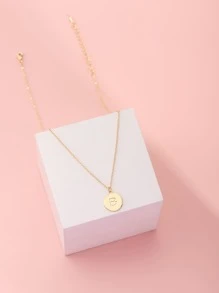 Collar con diseño de letra con diseño de redondo - Amarillo Oro - Ver 2