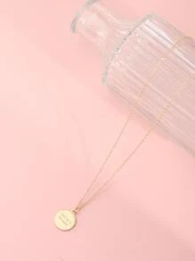 Collar con diseño de letra con diseño de redondo - Amarillo Oro - Ver 4