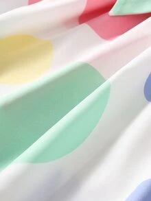 小女童波點圖案荷葉邊繫腰帶連衣裙 - 彩色 - 查看 7