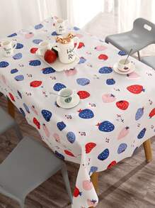 Strawberry Print Waterproof Tablecloth - Multicolor - View 3