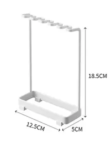 1‑Pack Metal Toothbrush Holder, Bathroom Countertop Razor Storage Stand - White - View 5