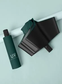 1pc Letter Graphic Umbrella - Dark Green - View 1