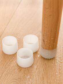 4pcs Silicone Chair Foot Pad, White Round Stretchy Anti-slip Table Leg Cover For Home Office - White - View 7