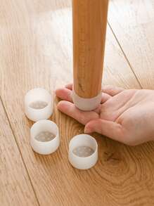 4pcs Silicone Chair Foot Pad, White Round Stretchy Anti-slip Table Leg Cover For Home Office - White - View 8