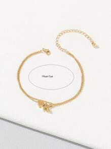 心和字母裝飾分層腳鏈