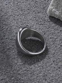 Hombres Anillo con diseño de diamante de imitación de acero inoxidable punk estilo hip pop