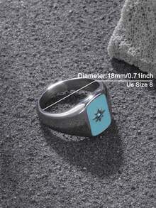 Hombres Anillo con diseño de diamante de imitación de acero inoxidable punk estilo hip pop