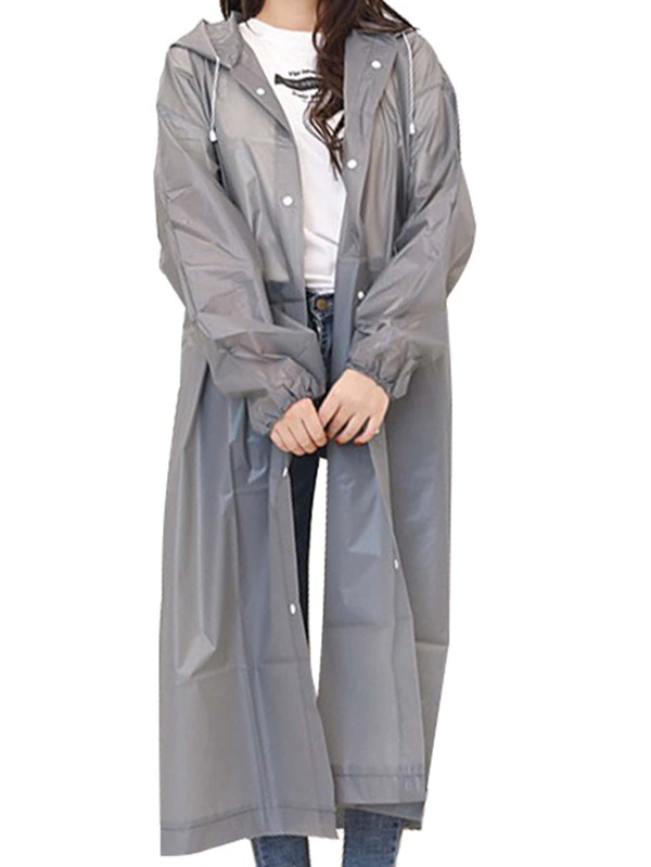 Drawstring Hooded Raincoat SHEIN USA
