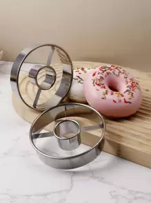 1pc Stainless Steel Doughnut Mold, Round Pastry Cutting Cutter, Baking Tool Compatible