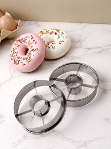 1pc Stainless Steel Doughnut Mold, Round Pastry Cutting Cutter, Baking Tool Compatible