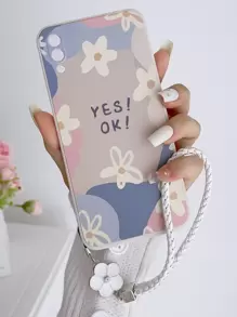 Ốp điện thoại họa tiết hoa kèm dây đeo, tương thích với iPhone 15/15Plus/15Pro/15Promax - Nhiều màu - Xem 1