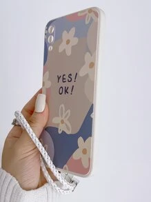 Ốp điện thoại họa tiết hoa kèm dây đeo, tương thích với iPhone 15/15Plus/15Pro/15Promax - Nhiều màu - Xem 6