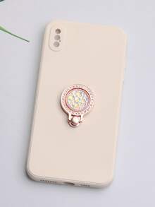 Vỏ điện thoại đính đá giả có giá đỡ nhẫn - Màu be - Xem 4