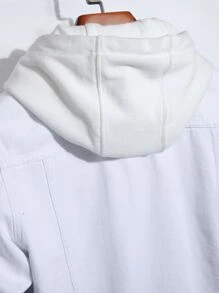 Manfinity Hombres 1 pieza Cazadora mezclilla desgarro con bolsillo con solapa