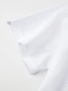 Tween Girl Leopard Print Sunflower, Letter & Butterfly Printed Short Sleeve T-shirt For Spring/summer - White - View 3