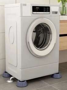 4 piezas almohadillas antivibración para pies, patas de goma, alfombrilla silenciosa antideslizante, amortiguadores de soporte para lavadora, muebles de soporte - Gris - Ver 5