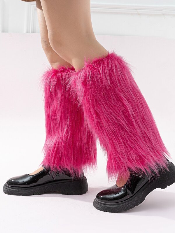 Solid Fluffy Leg Warmers SHEIN USA