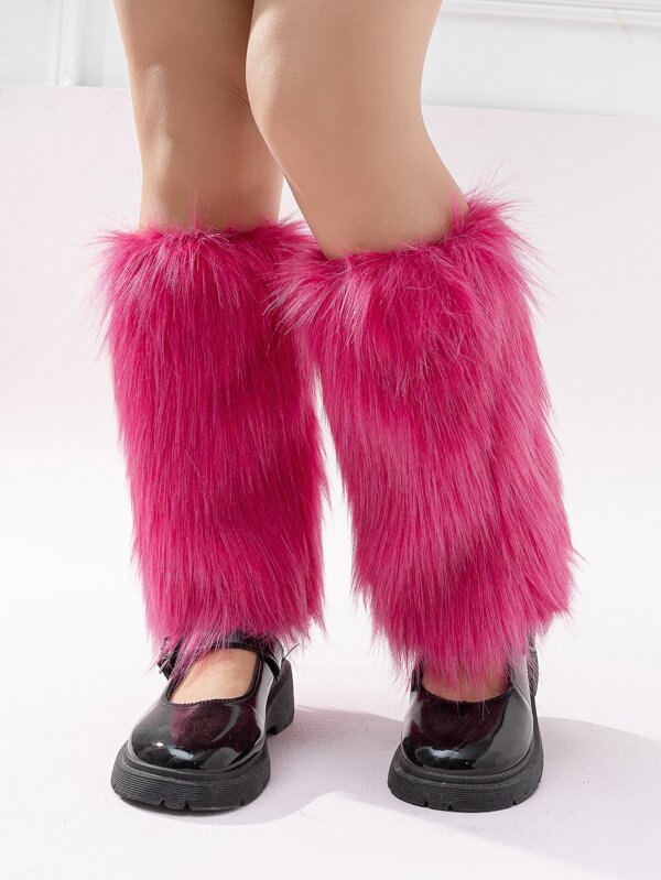 Solid Fluffy Leg Warmers SHEIN USA