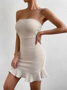Zolique Ruffle Hem Tube Dress