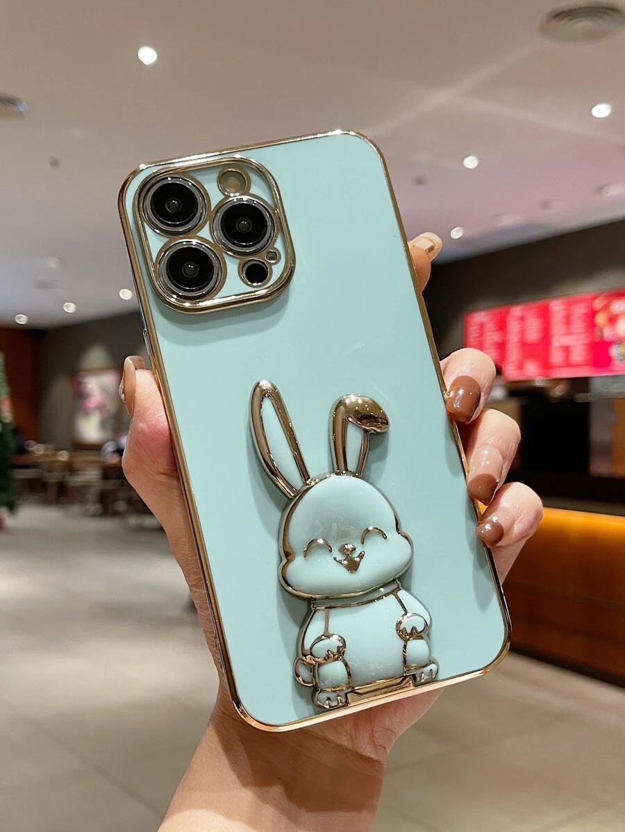 Coque de téléphone avec support de conception de lapin - Vert - Voir 1