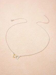 1 pieza de collar con colgante romántico de corazones cruzados, joyería para mujer, joyería fina de plata de ley S925, ropa de uso diario, regalos de moda - Multicolor - Ver 6