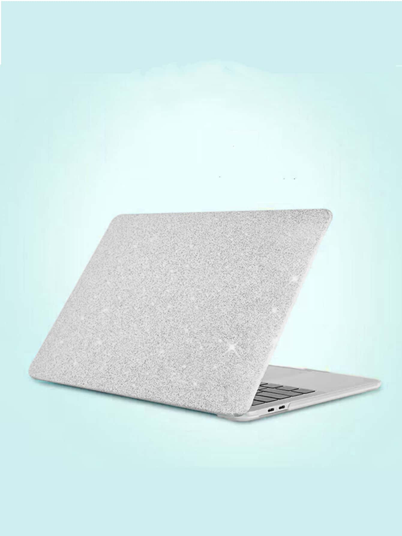 2pcs Glitter & Clear Case Compatible With MacBook Air - Silver - View 1