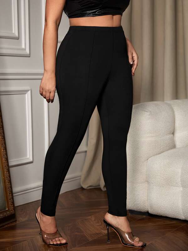 SHEIN SXY 大碼素色高腰緊身打底褲