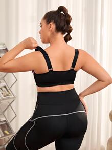 Easithlete Sujetador deportivo de color combinado con cremallera - Burdeos - Ver 2