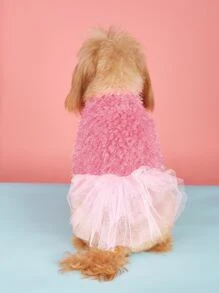 1 chiếc váy lưới trang trí thú cưng - Hồng - Xem 2