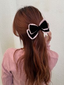 DAZY Bow Decor Hair Clip - Black - View 2