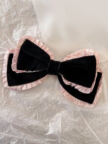 DAZY Bow Decor Hair Clip - Black - View 3
