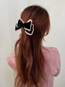 DAZY Bow Decor Hair Clip - Black - View 5