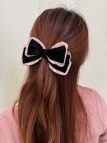DAZY Bow Decor Hair Clip - Black - View 7