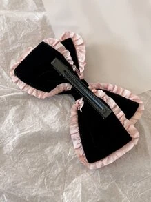 DAZY Bow Decor Hair Clip - Black - View 8